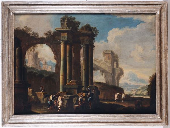 Marco Ricci (1676-1730) ambito di Paesaggio con architetture