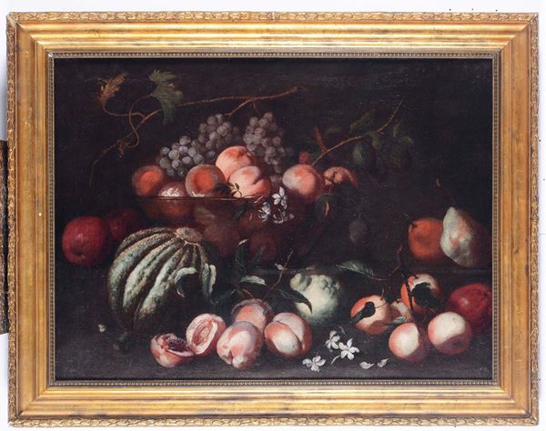 Scuola toscana del XVII secolo Natura morta di frutta