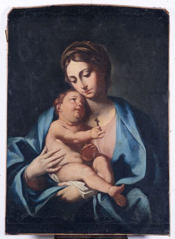 Scuola Romana del XVIII secolo Madonna con Bambino