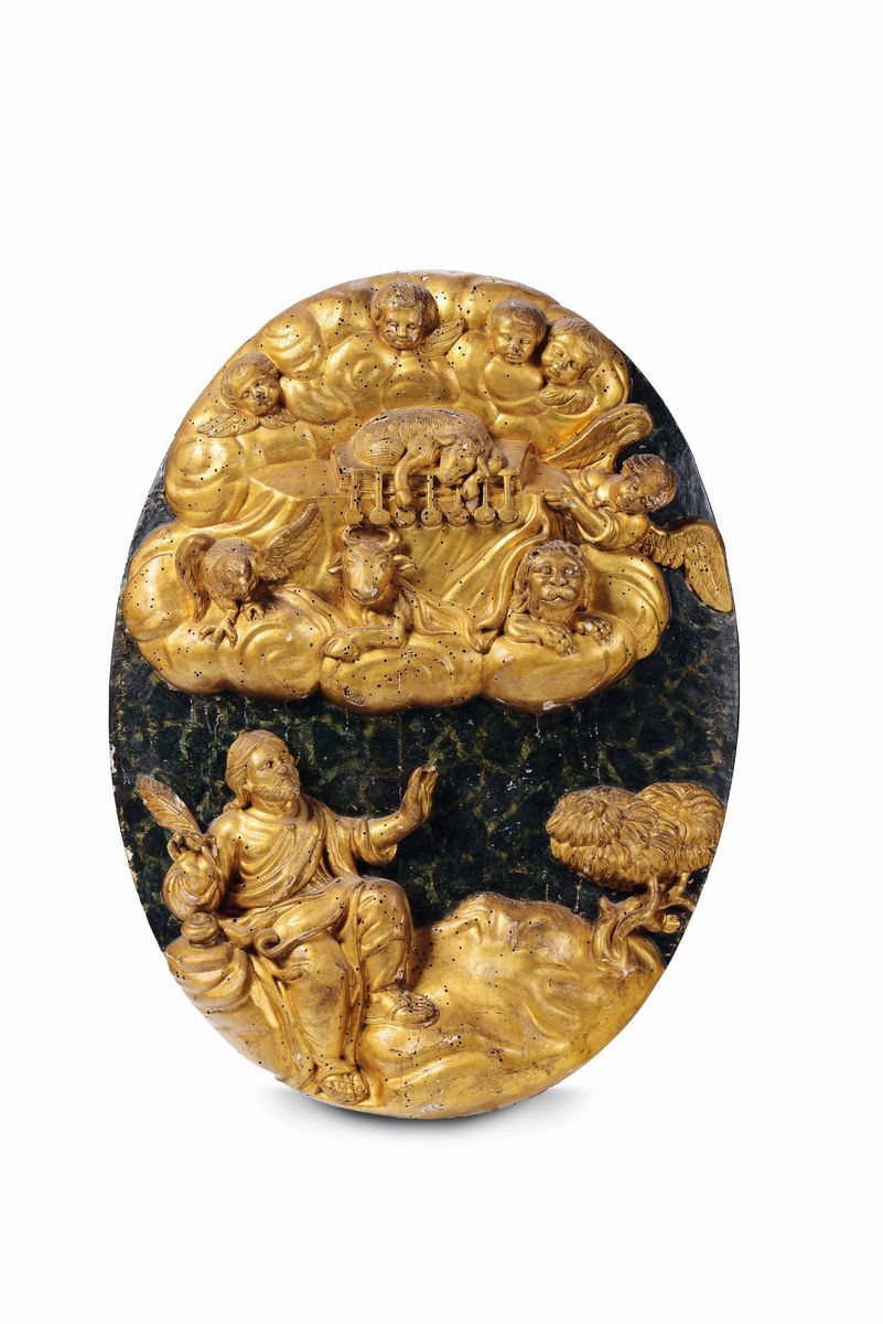 Tre Bassorilievi in Legno Scolpito e Dorato, XVIII-XIX Secolo