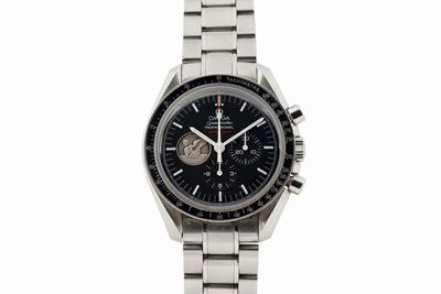Omega, Speedmaster Apollo 11 40th Anniversary 02:56 Gmt, No. 5583/7969, Cassa No. 77736518. Reali...