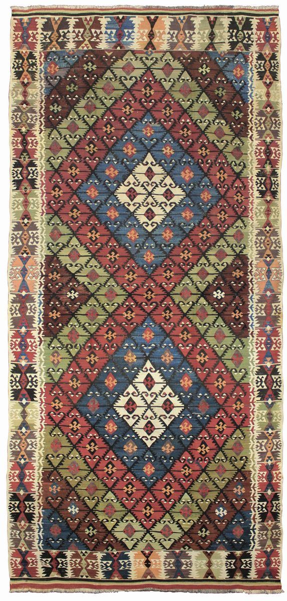 A Kilim Afyon rug, south-west Anatolia late 19th century.cm 336x151  - Auction Fine Carpets - Cambi Casa d'Aste