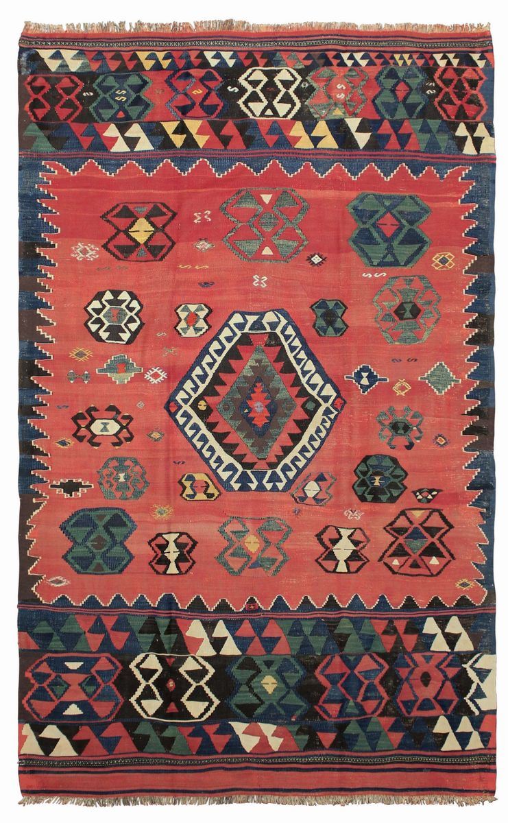 A Kilim Karakeceli Anatolia ,late 19th century cm 257x157  - Auction Fine Carpets - Cambi Casa d'Aste