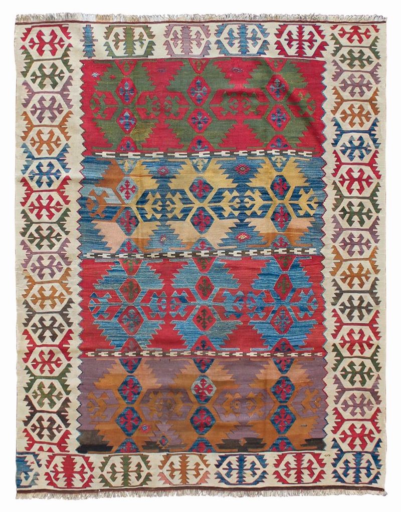 A Kilim Konya, Anatolia, late 19th century. Perfect condition  - Auction Fine Carpets - Cambi Casa d'Aste