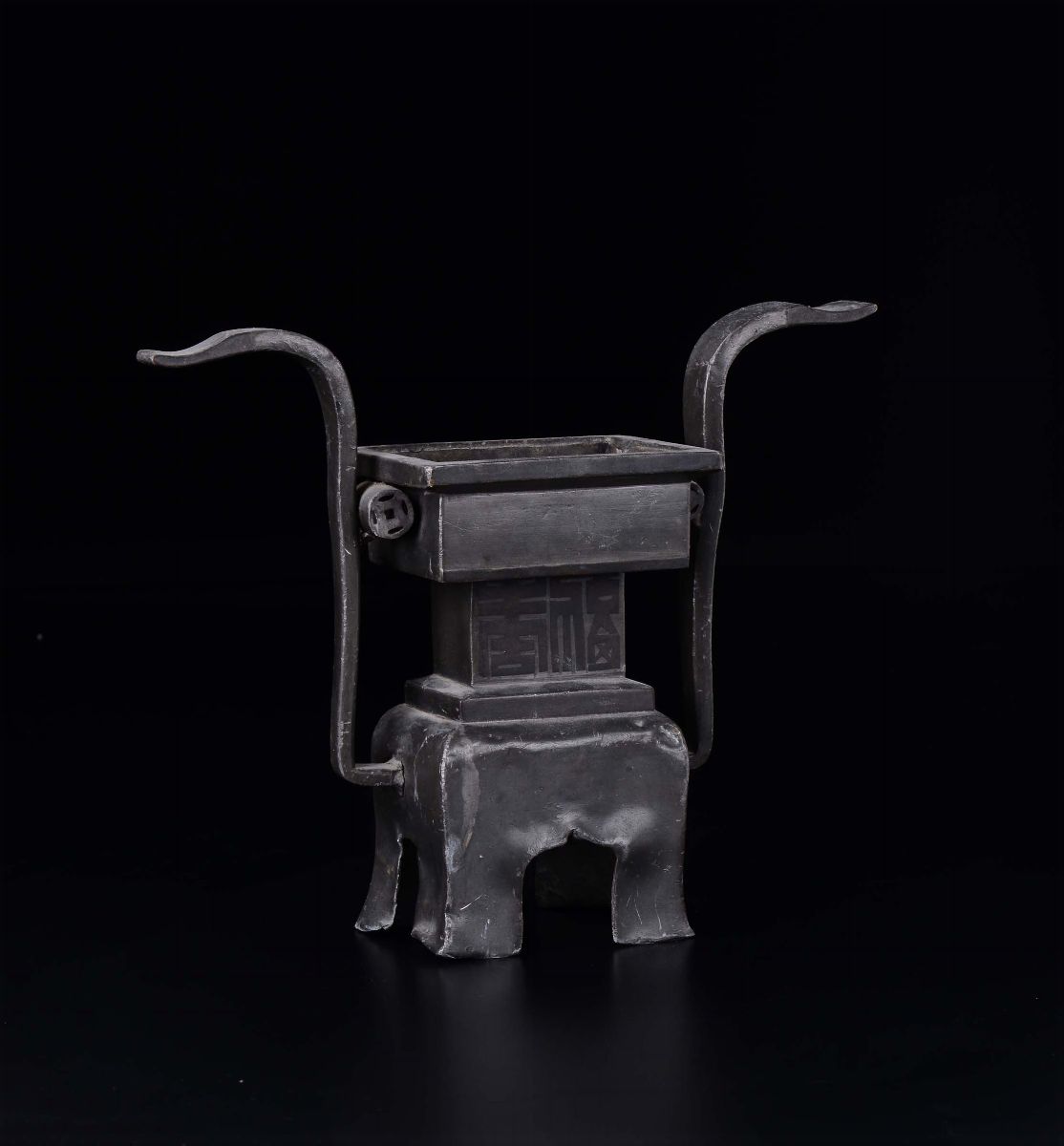 Incensiere con Manici in Bronzo, Cina, XX Secolo