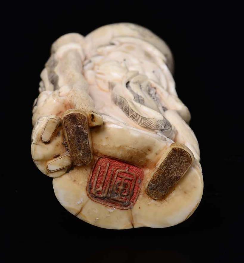 Figura di Saggio con Bastone in Avorio, Cina, Inizio XX Secolo