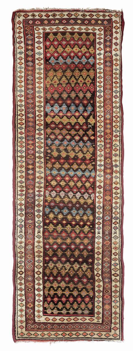 A persian runner, early 20th century. Some low areas