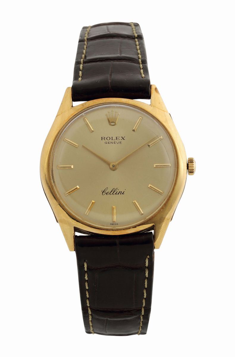 ROLEX, CELLINI, orologio da polso, in oro giallo 18K con fibbia originale in oro. Realizzato nel 1980. Accompagnato dalla scatola originale  - Asta Orologi da Polso e da Tasca - Cambi Casa d'Aste