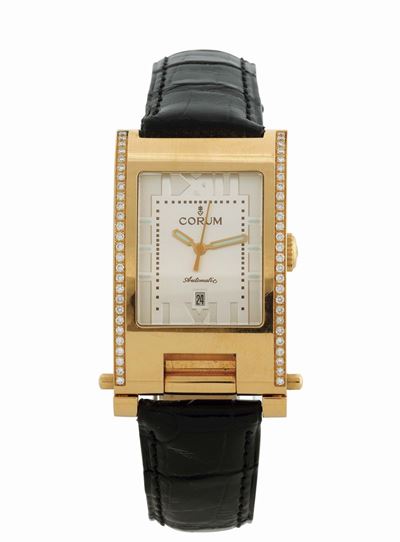 Corum, Fold-out, Orologio da Polso, in Oro Rosa 18k, al Quarzo con Diamanti e Fibbia in Oro Origi...
