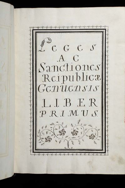 Genova-legislazioneleges Ac Sanctiones Reipublicae Genuensis. Liber Primus...quartus...genova, Se...