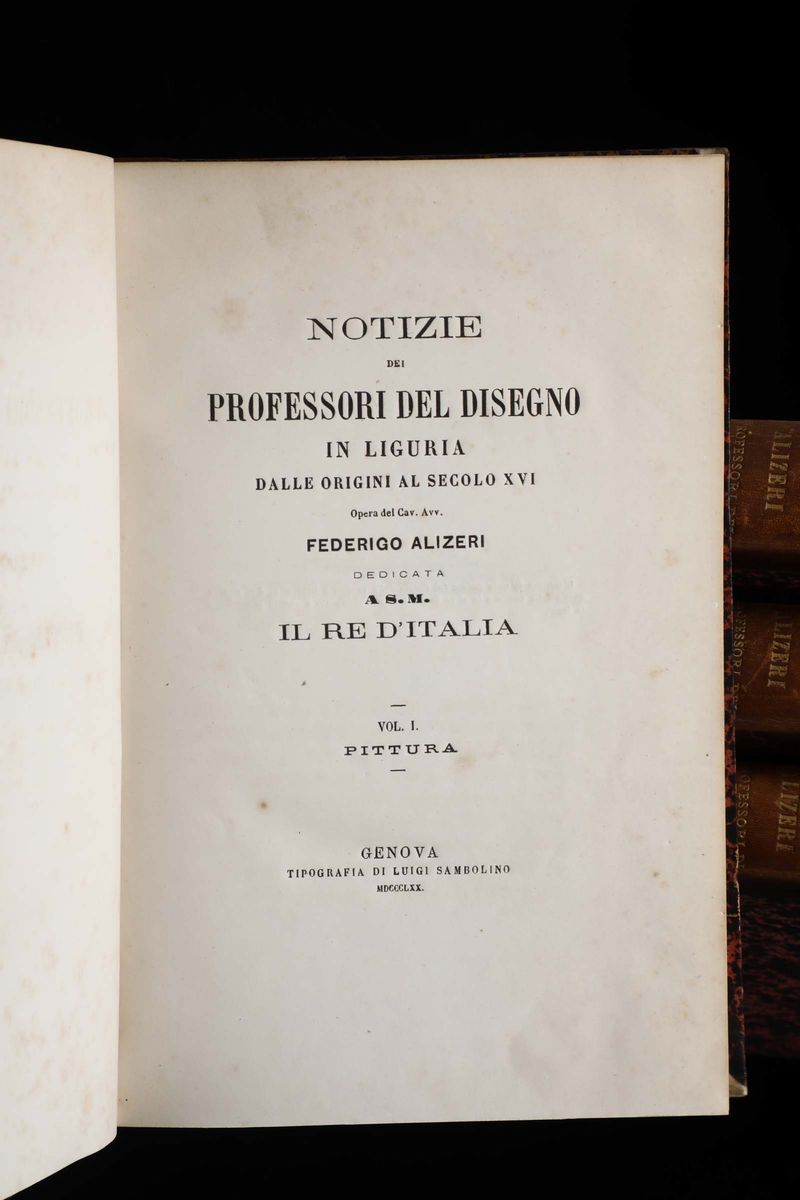 Alizeri, Federiconotizie dei Professori del Disegno in Liguria dalla Fondazione Dell'accademia..g...