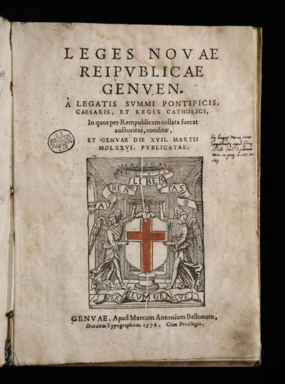 Genova - Leggi Nuoveleges Novae Reipublicae Genuen...genuae, Apud Marcum Antonium Bellonum, 1576