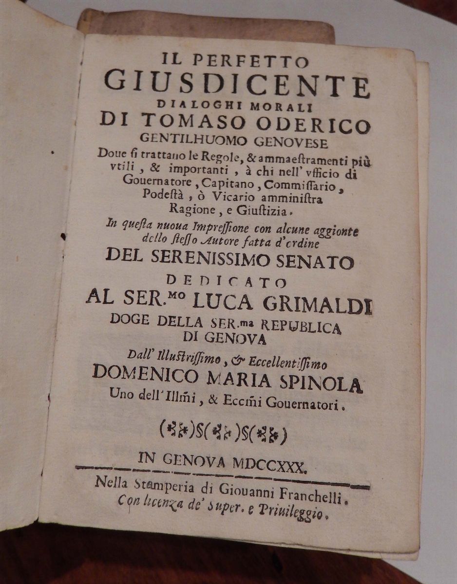 Cebà, Ansaldocittadino Nobile di Republica, Venezia, Gio Battista Combi, 1620