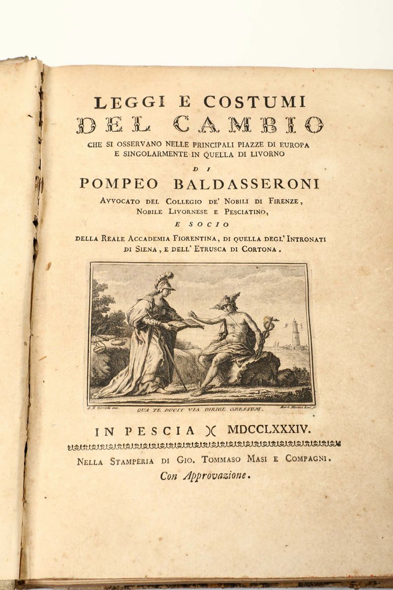 Baldasseroni, Pompeoleggi e Costumi del Cambio..., Pescia, Gio. Tommaso Masi e Compagni, 1784