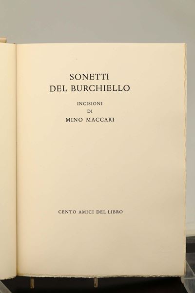 Mardersteig-cento Amici/burchiello-maccari, Minosonetti del Burchiello. Incisioni di Mino Maccari...