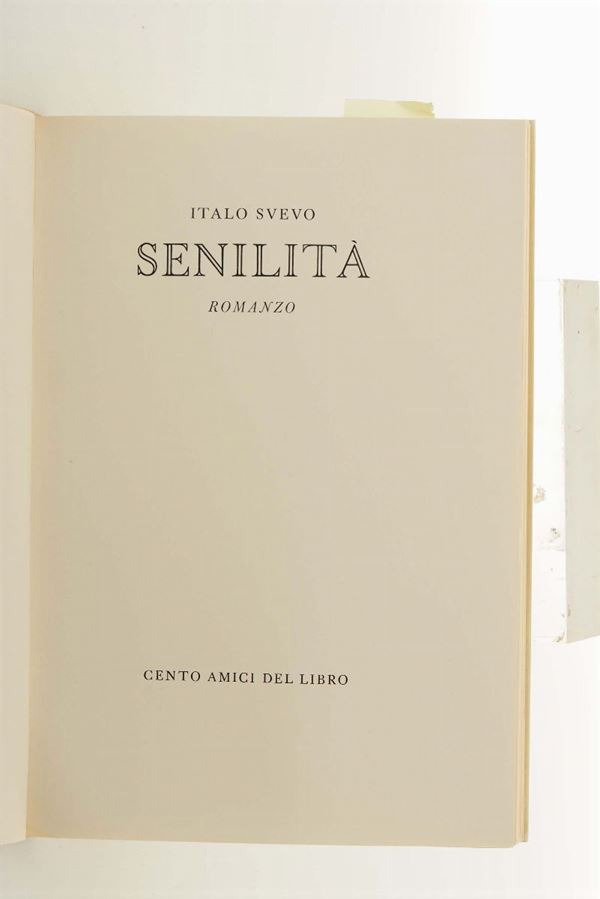 Mardersteig- Cento Amici/ Svevo, Italo- Porzano, Giacomo Senilità, Verona, Mardersteig, 1964