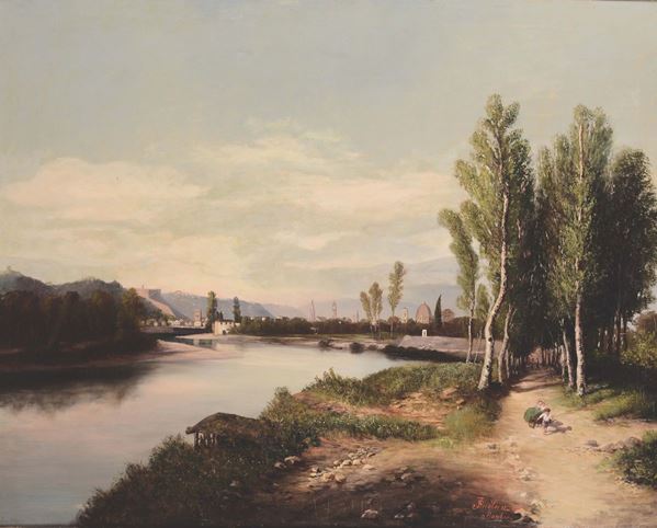 J. Seidlein Paesaggio fluviale, 1886
