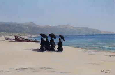 Jack Lorimer Gray (1927-1981)spiaggia con Suore