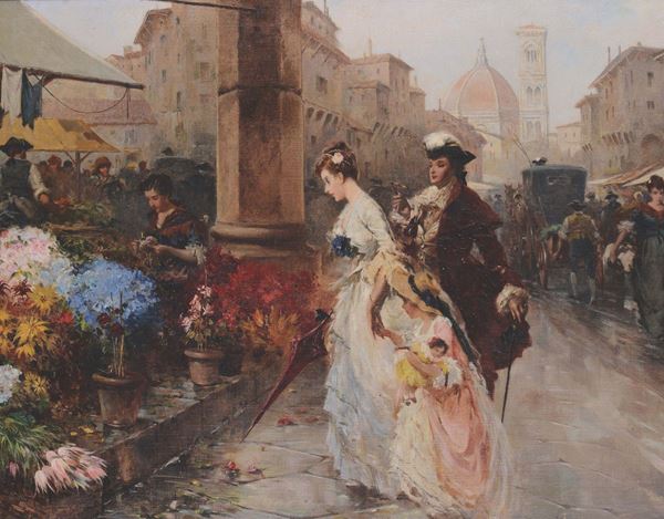 Fabio Fabbi (1861-1946), ambito di Mercato dei fiori a Firenze