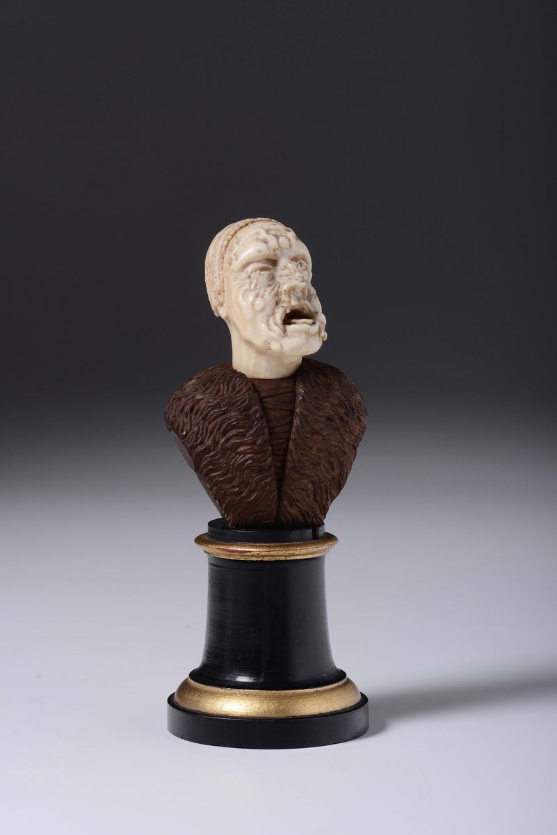 Figura Grottesca in Avorio e Legno, Germania XVIII-XIX Secolo