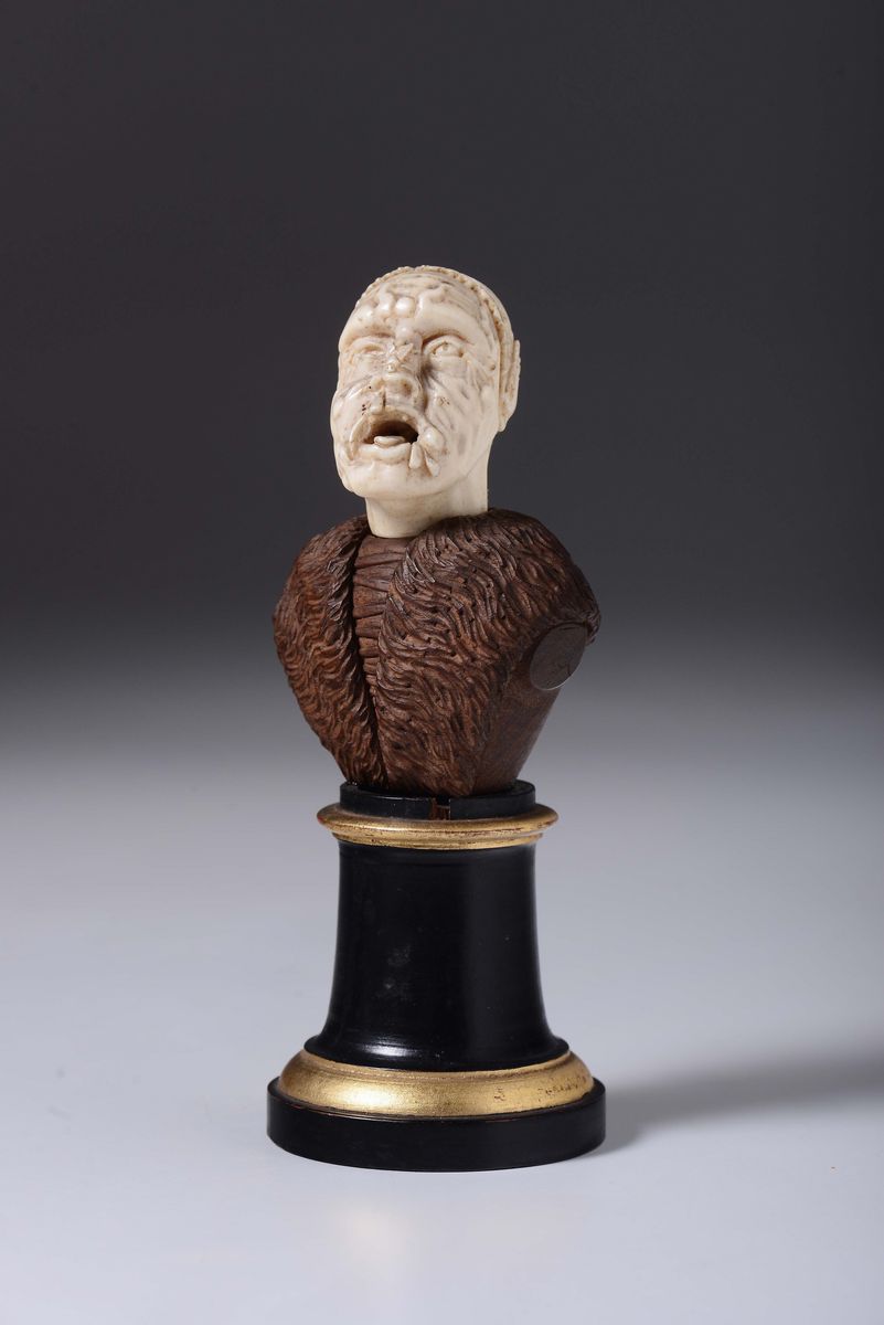 Figura Grottesca in Avorio e Legno, Germania XVIII-XIX Secolo