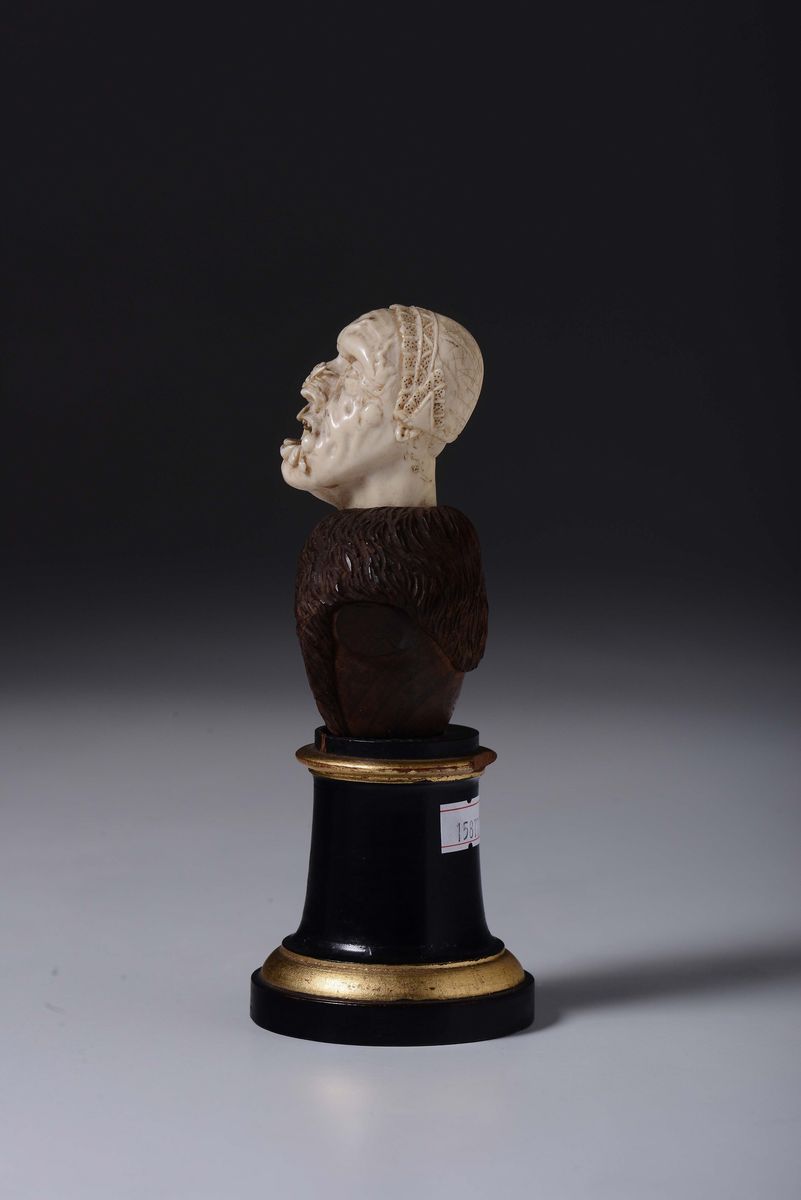 Figura Grottesca in Avorio e Legno, Germania XVIII-XIX Secolo
