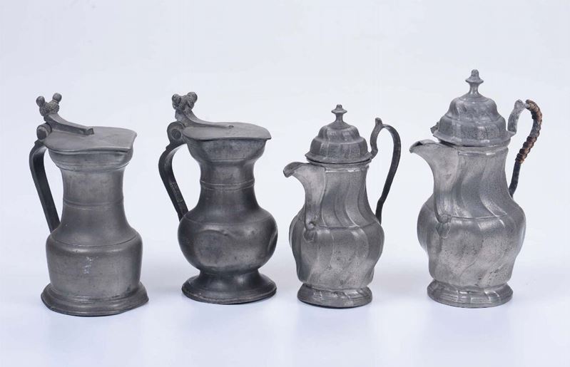 Quattro oggetti in peltro  - Auction Antique Online Auction - Cambi Casa d'Aste