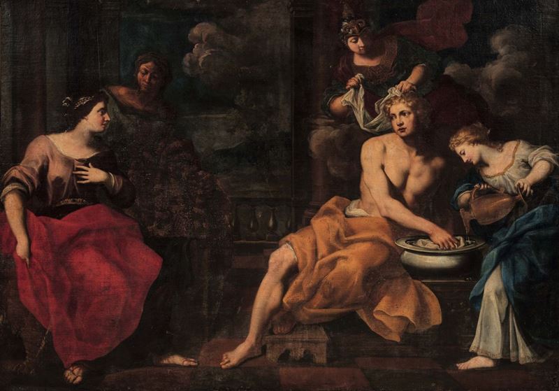 Scuola romana del XVII secolo Ulisse e Nausica  - Auction Old Masters Paintings - Cambi Casa d'Aste
