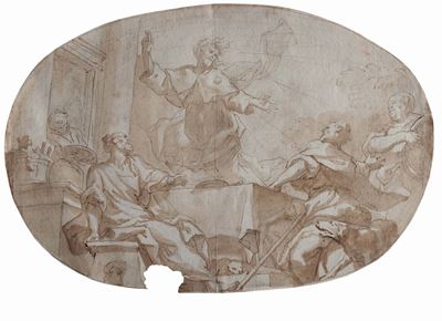 Domenico Piola (genova 1627-1703)assunzione della Vergine