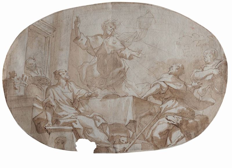 Domenico Piola (Genova 1627-1703) Assunzione della Vergine  - Asta Dipinti Antichi - Cambi Casa d'Aste