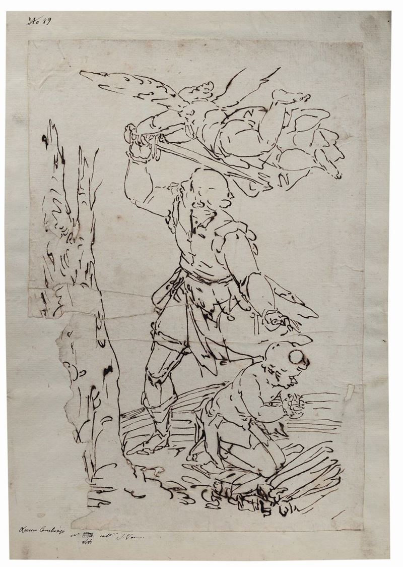 Luca Cambiaso (Moneglia 1527 - Madrid El Escorial 1585) Il sacrificio di Isacco  - Auction Old Masters Paintings - Cambi Casa d'Aste
