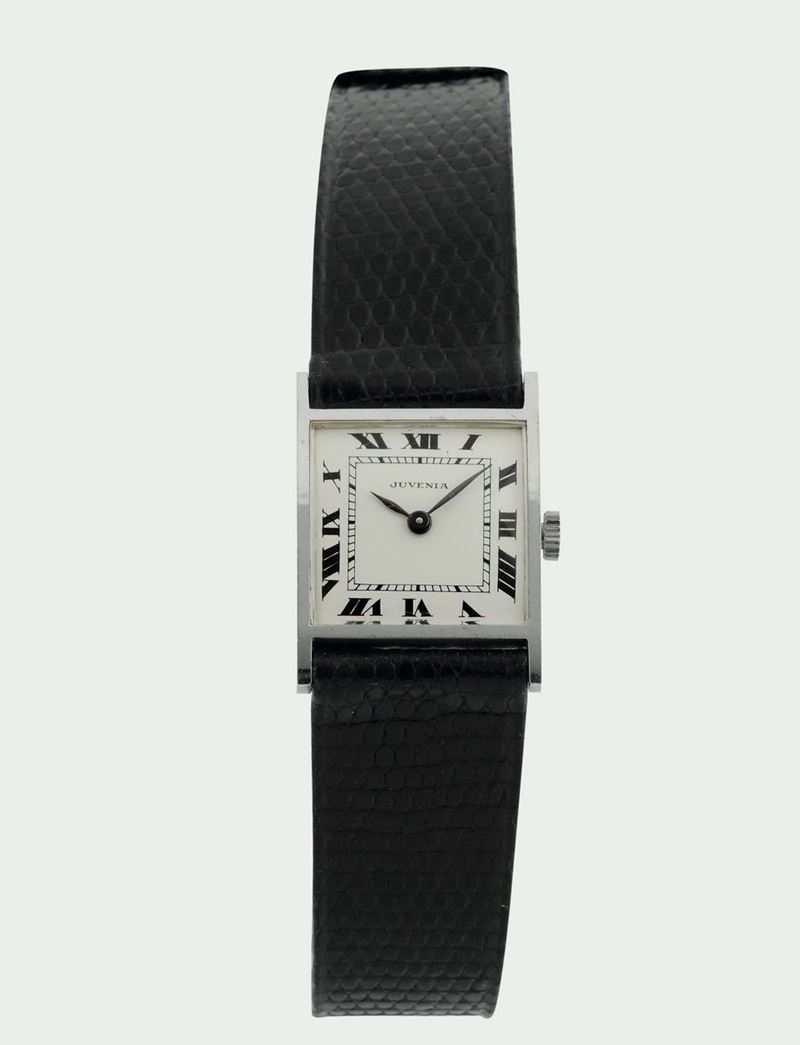 JUVENIA, case No. 690928, 18K white gold wristwatch with original buckle. Accompanied by the original box and Guarantee. Made circa 1960  - Auction Watches and Pocket Watches - Cambi Casa d'Aste