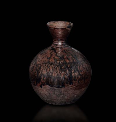 Vasetto in Grès a Smalto Nero e Marrone, Cina, Dinastia Song (960-1279)