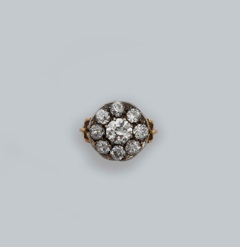 Old-cut diamond ring mounted in white gold  - Auction Fine Jewels - Cambi Casa d'Aste