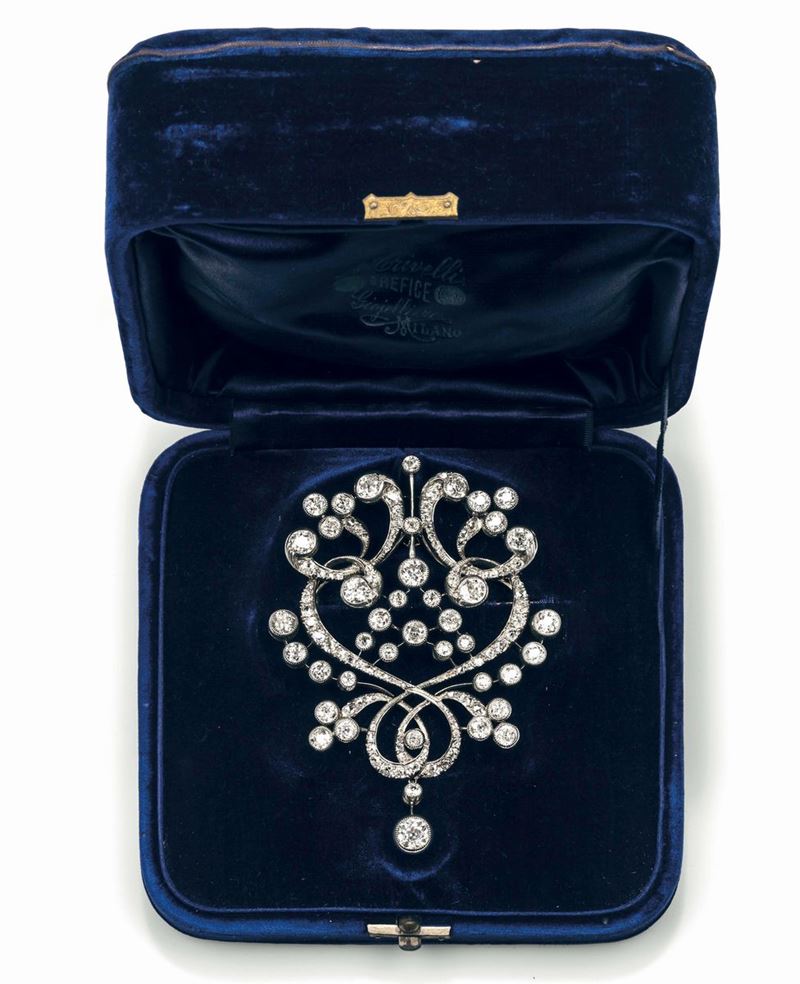 Old-cut diamond brooch set in silver  - Auction Fine Jewels - Cambi Casa d'Aste