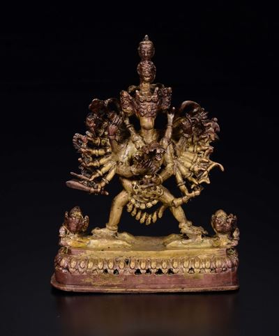 Scultura in Bronzo Raffigurante Divinità, Sud-est Asiatico