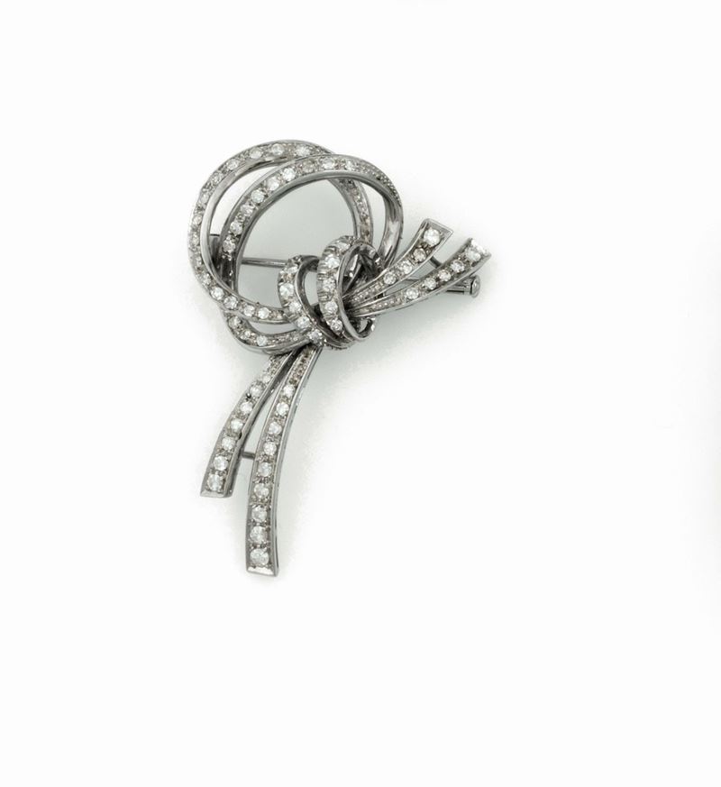 Diamond brooch  - Auction Jewels Timed Auction - Cambi Casa d'Aste