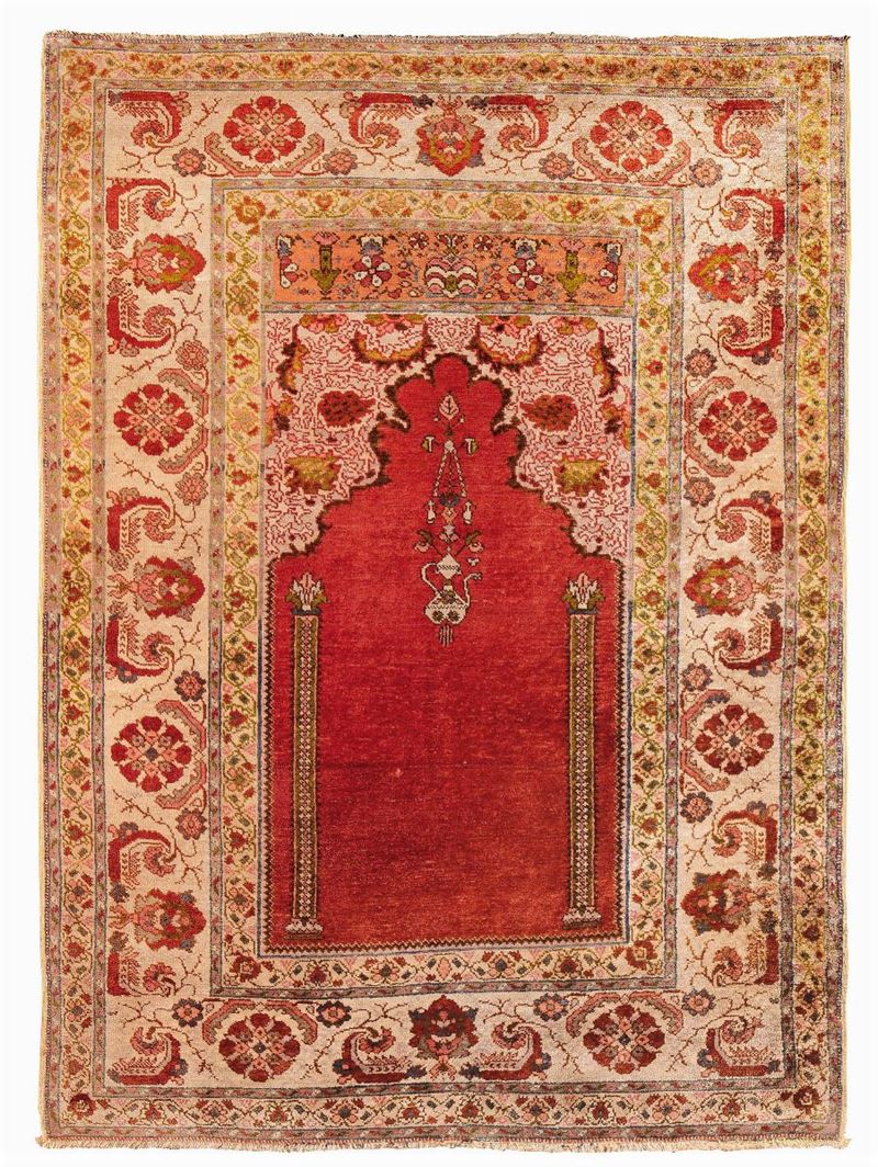 Tappeto anatolico Ghiordes XIX secolo a preghiera  - Asta Antiquariato - II - Cambi Casa d'Aste