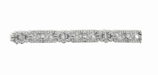 Diamond and platinum bracelet. Chiappe Genova