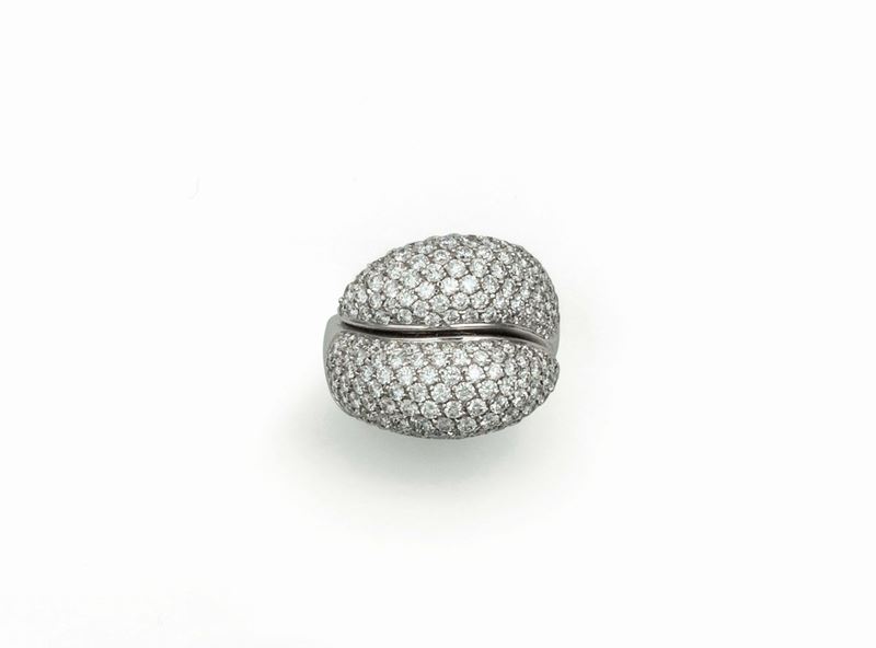 Diamond ring set in white gold, Brarda  - Auction Fine Jewels - Cambi Casa d'Aste