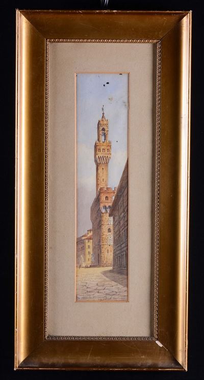 Frans Vervloet (1795-1872)coppia di Vedute di Firenze