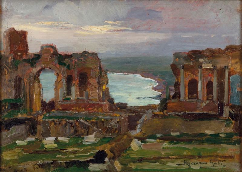 Riccardo Galli (1869-1944) Teatro Greco, Taormina  - Auction 19th and 20th Century Paintings - Cambi Casa d'Aste