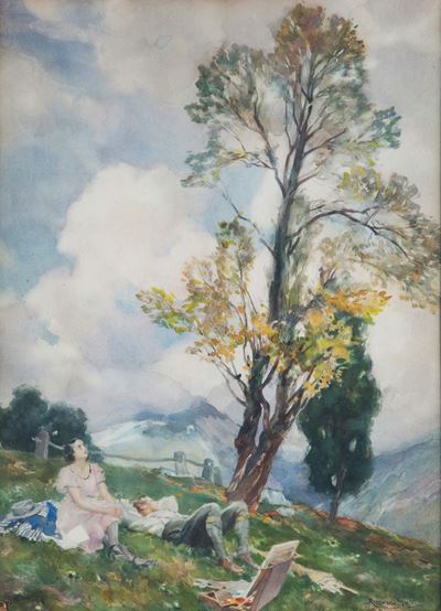 Riccardo Galli (1869-1944)contemplando le Nuvole