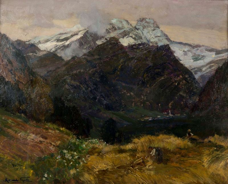 Riccardo Galli (1869-1944) Monte Rosa  - Auction 19th and 20th Century Paintings - Cambi Casa d'Aste
