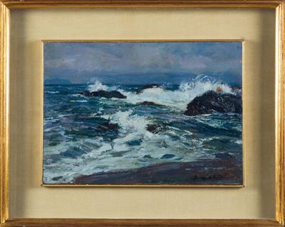 Riccardo Galli (1869-1944)mare in Burrasca