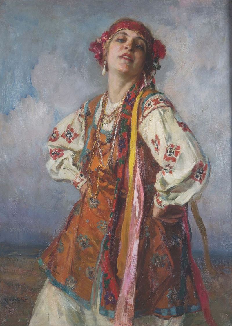 Riccardo Galli (1869-1944) Danzatrice Russa  - Asta Dipinti del XIX e XX secolo - Cambi Casa d'Aste