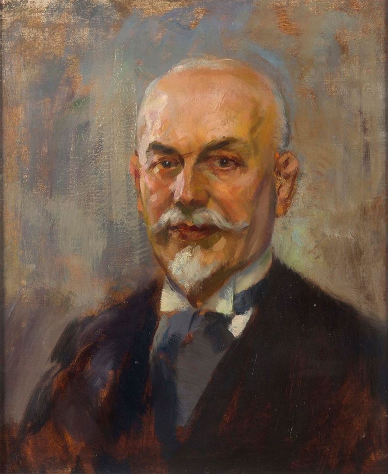 Riccardo Galli (1869-1944) Ritratto dell’amico Scanziani  - Asta Dipinti del XIX e XX secolo - Cambi Casa d'Aste