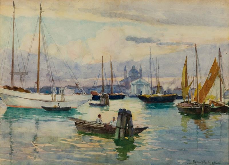 Riccardo Galli (1869-1944) Marina  - Asta Dipinti del XIX e XX secolo - Cambi Casa d'Aste
