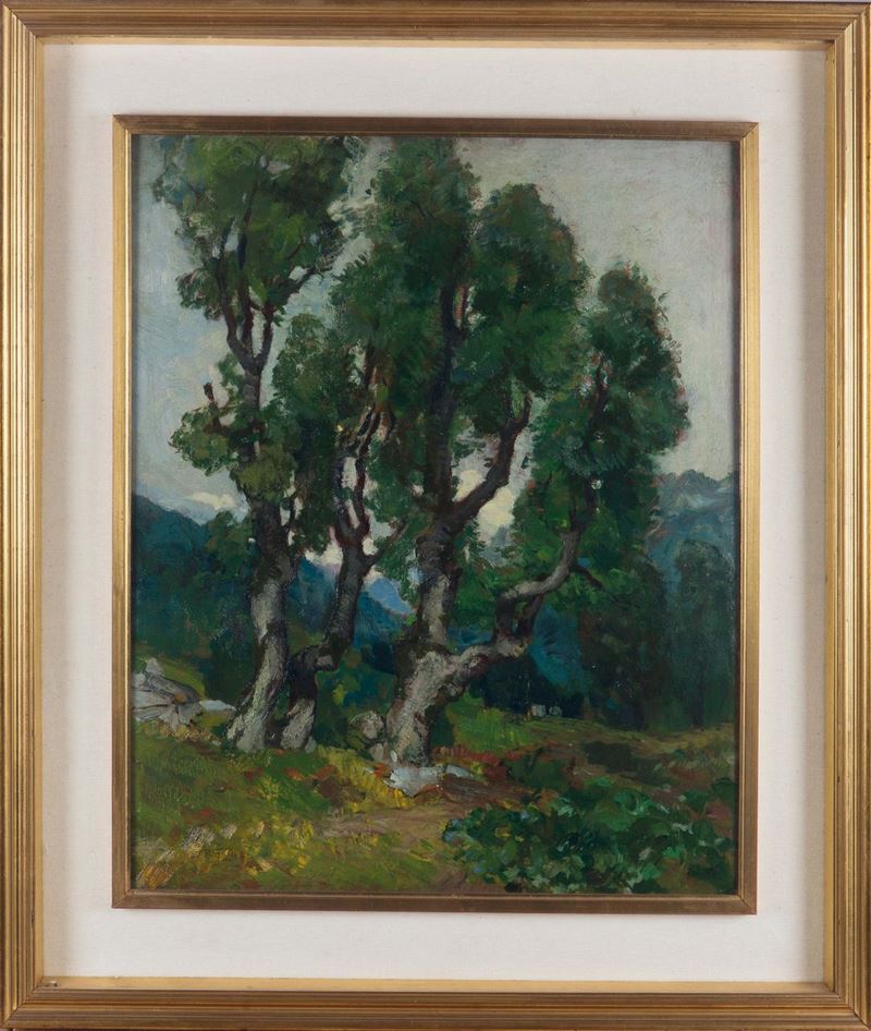 Riccardo Galli (1869-1944) Pioppeto a Lauro d’ Intelvi  - Auction 19th and 20th Century Paintings - Cambi Casa d'Aste