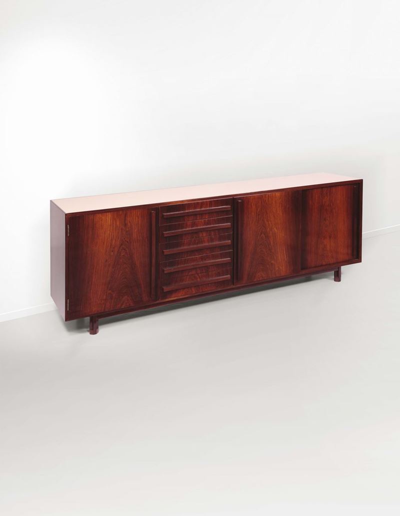 Credenza in legno di palissandro e piano in fornica.  - Auction Design - III - Cambi Casa d'Aste
